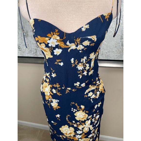 Reformation Kourtney Floral Tie Straps Divinity Midi Dress Size 8 - Picture 3 of 9